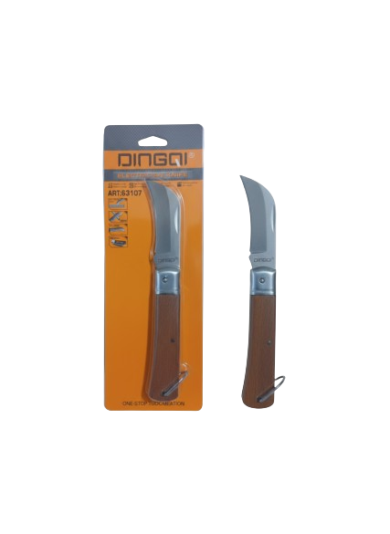 سكين جيب Dingqi – شفرة ستانلس ستيل ومقبض خشبي