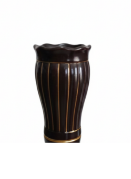 قوارة سيراميك فاخرة بتصميم مضلع ولون بني  حجم كبير 